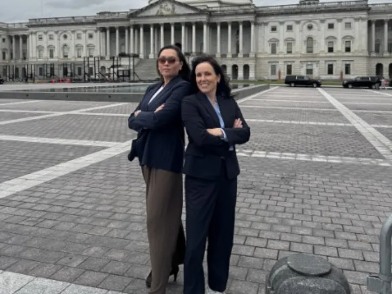 Kim Jones and Marshi Smith in front of the U.S. Capitol